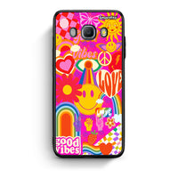 Thumbnail for Samsung J7 2016 Hippie Love θήκη από τη Smartfits με σχέδιο στο πίσω μέρος και μαύρο περίβλημα | Smartphone case with colorful back and black bezels by Smartfits