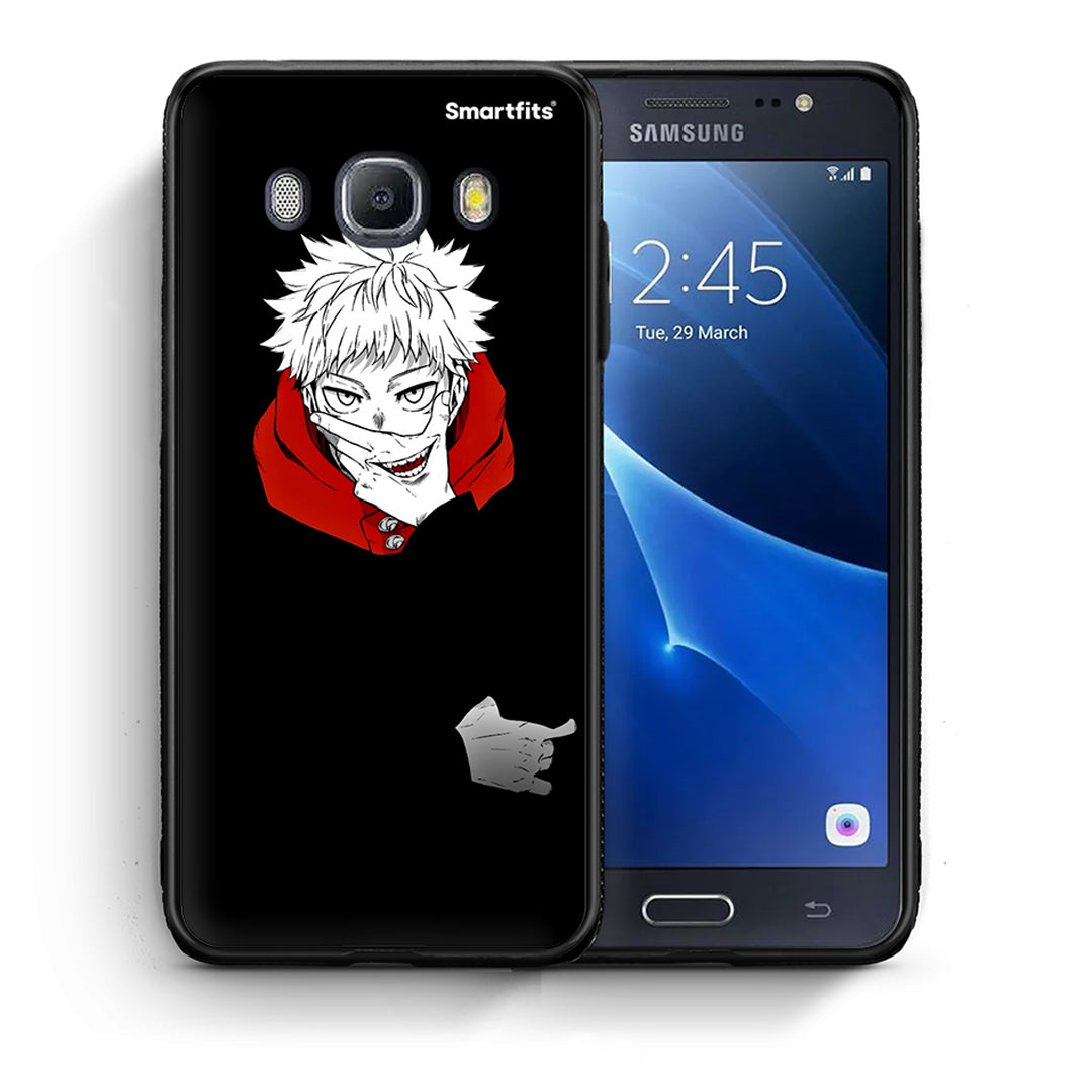 Θήκη Samsung J7 2016 Itadori Anime από τη Smartfits με σχέδιο στο πίσω μέρος και μαύρο περίβλημα | Samsung J7 2016 Itadori Anime case with colorful back and black bezels