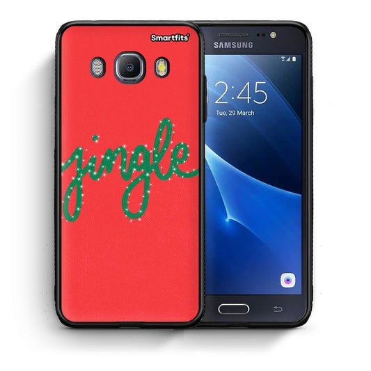 Θήκη Samsung J7 2016 Jingle Xmas από τη Smartfits με σχέδιο στο πίσω μέρος και μαύρο περίβλημα | Samsung J7 2016 Jingle Xmas case with colorful back and black bezels