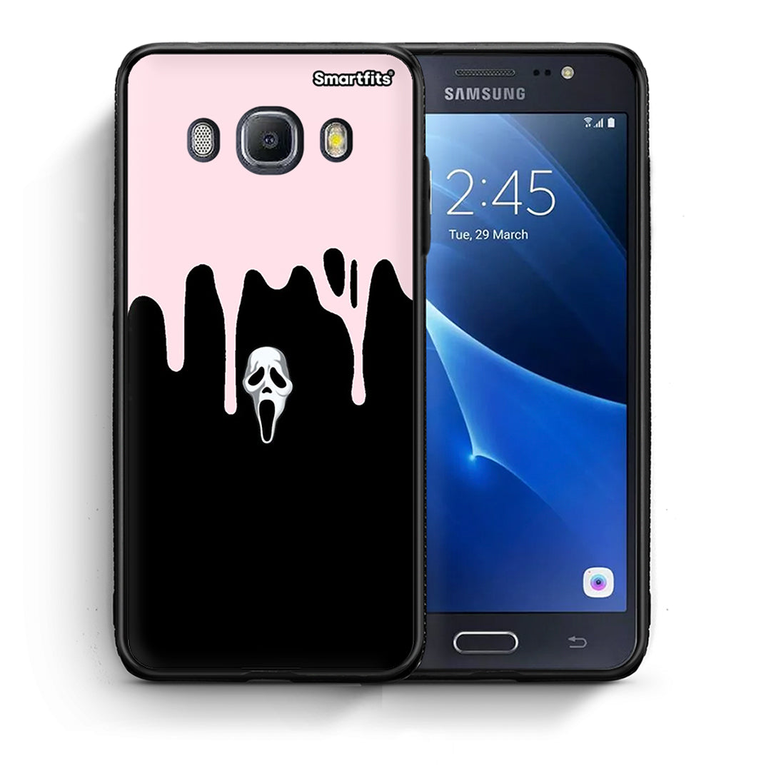 Θήκη Samsung J7 2016 Melting Halloween Mask από τη Smartfits με σχέδιο στο πίσω μέρος και μαύρο περίβλημα | Samsung J7 2016 Melting Halloween Mask case with colorful back and black bezels