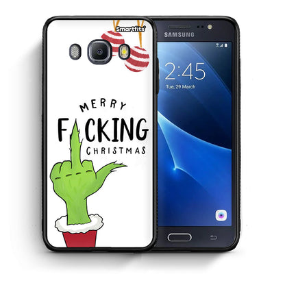 Θήκη Samsung J7 2016 Merry F Xmas από τη Smartfits με σχέδιο στο πίσω μέρος και μαύρο περίβλημα | Samsung J7 2016 Merry F Xmas case with colorful back and black bezels