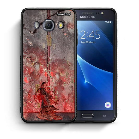 Θήκη Samsung J7 2016 Nezuko Kamado από τη Smartfits με σχέδιο στο πίσω μέρος και μαύρο περίβλημα | Samsung J7 2016 Nezuko Kamado case with colorful back and black bezels