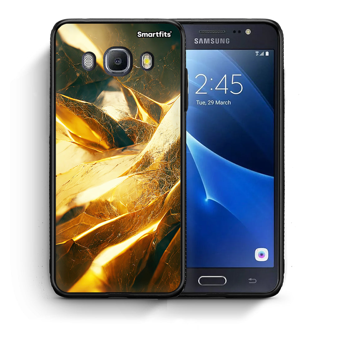 Θήκη Samsung J7 2016 Real Gold από τη Smartfits με σχέδιο στο πίσω μέρος και μαύρο περίβλημα | Samsung J7 2016 Real Gold case with colorful back and black bezels