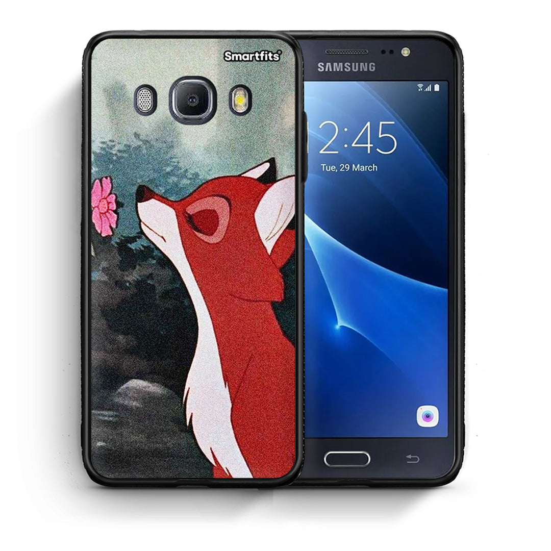 Θήκη Samsung J7 2016 Tod And Vixey Love 2 από τη Smartfits με σχέδιο στο πίσω μέρος και μαύρο περίβλημα | Samsung J7 2016 Tod And Vixey Love 2 case with colorful back and black bezels