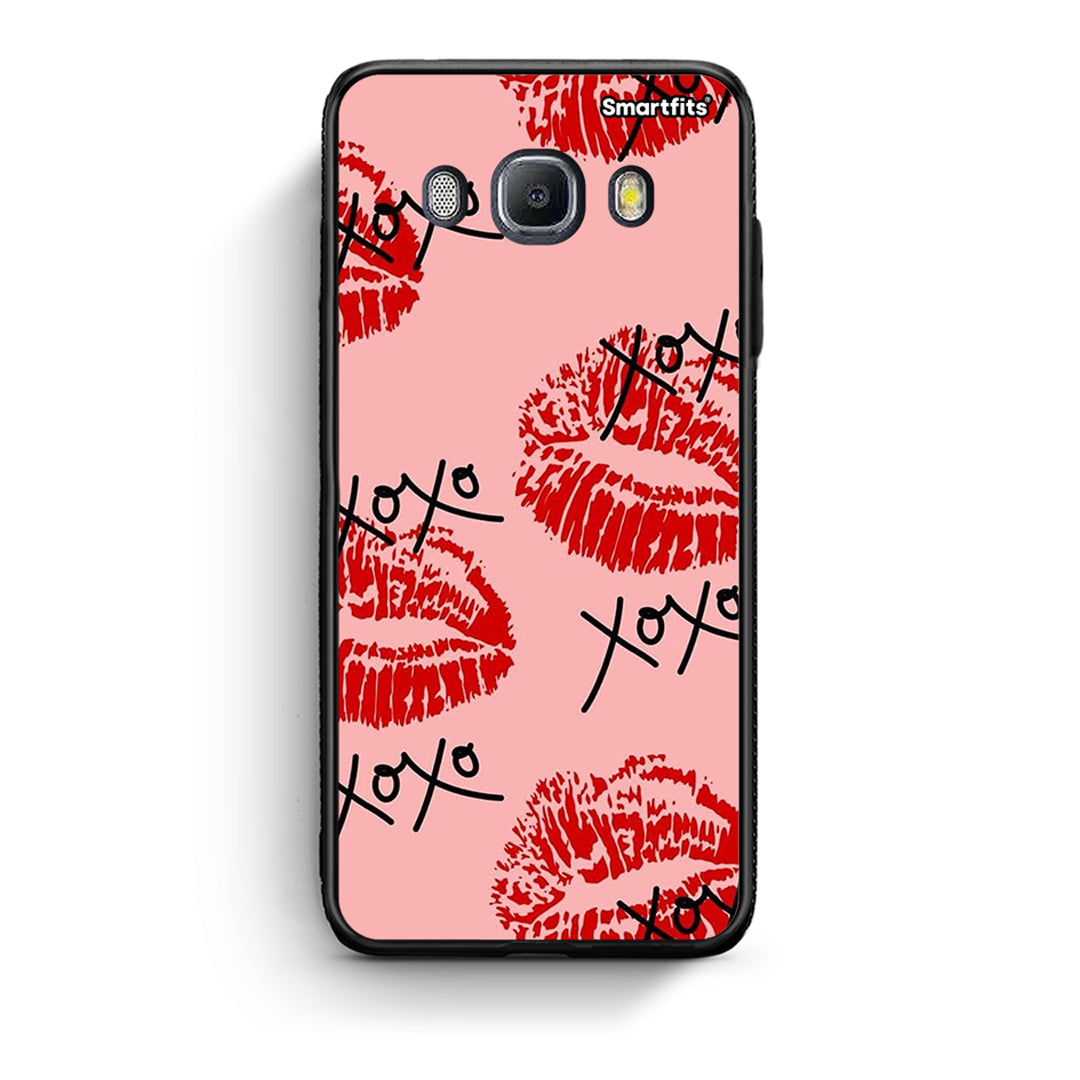 Samsung J7 2016 XOXO Lips θήκη από τη Smartfits με σχέδιο στο πίσω μέρος και μαύρο περίβλημα | Smartphone case with colorful back and black bezels by Smartfits