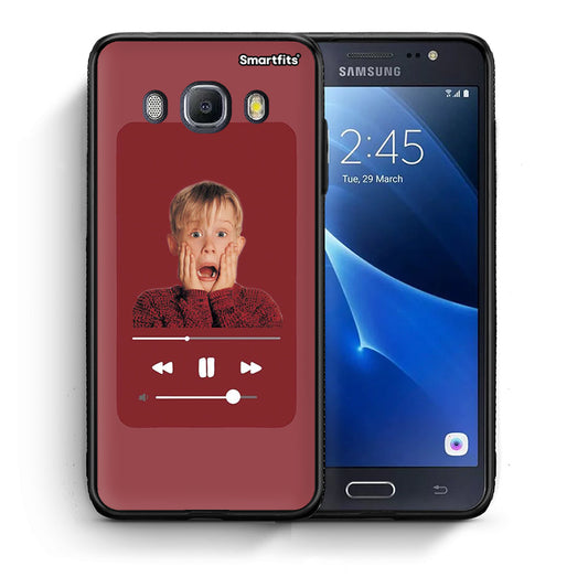 Θήκη Samsung J7 2016 Xmas Alone Music από τη Smartfits με σχέδιο στο πίσω μέρος και μαύρο περίβλημα | Samsung J7 2016 Xmas Alone Music case with colorful back and black bezels