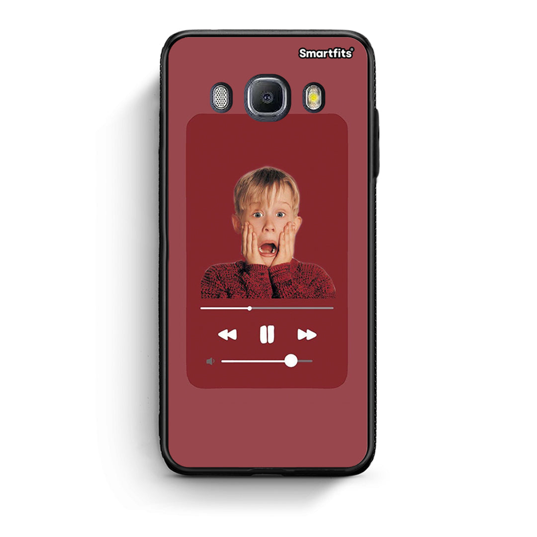 Samsung J7 2016 Xmas Alone Music θήκη από τη Smartfits με σχέδιο στο πίσω μέρος και μαύρο περίβλημα | Smartphone case with colorful back and black bezels by Smartfits