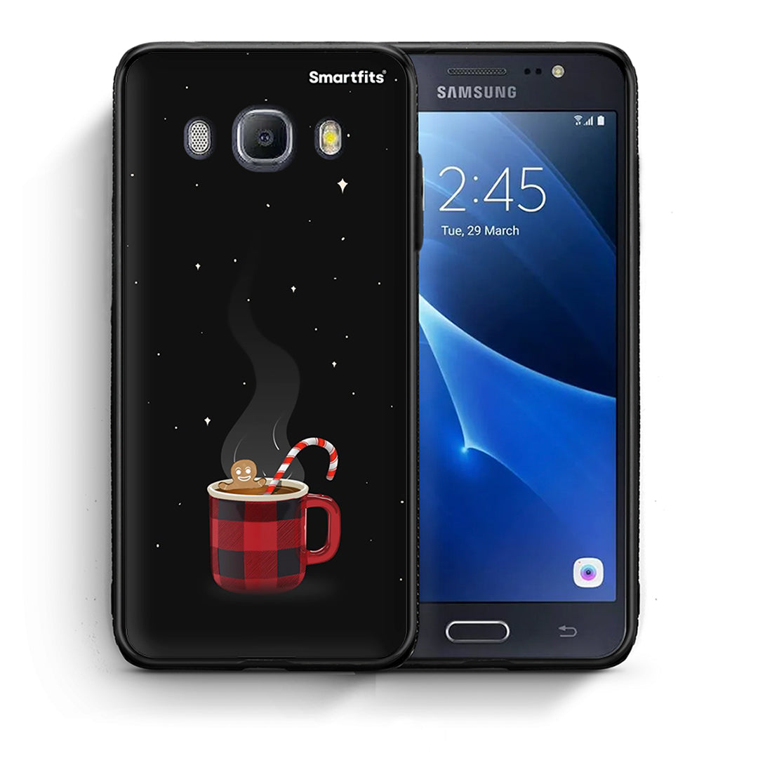 Θήκη Samsung J7 2016 Xmas Bathing από τη Smartfits με σχέδιο στο πίσω μέρος και μαύρο περίβλημα | Samsung J7 2016 Xmas Bathing case with colorful back and black bezels