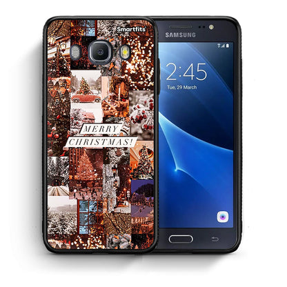 Θήκη Samsung J7 2016 Xmas Collage από τη Smartfits με σχέδιο στο πίσω μέρος και μαύρο περίβλημα | Samsung J7 2016 Xmas Collage case with colorful back and black bezels