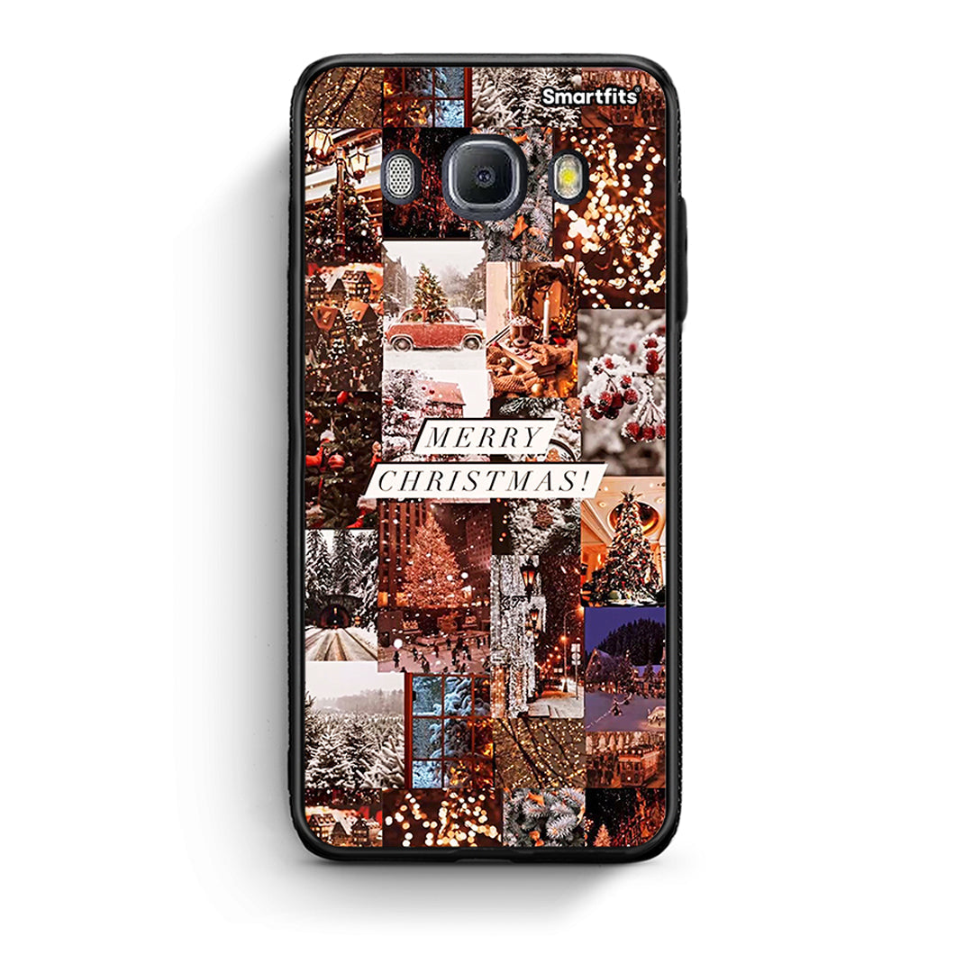 Samsung J7 2016 Xmas Collage θήκη από τη Smartfits με σχέδιο στο πίσω μέρος και μαύρο περίβλημα | Smartphone case with colorful back and black bezels by Smartfits