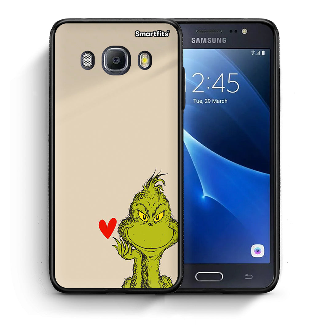 Θήκη Samsung J7 2016 Xmas Grinch από τη Smartfits με σχέδιο στο πίσω μέρος και μαύρο περίβλημα | Samsung J7 2016 Xmas Grinch case with colorful back and black bezels