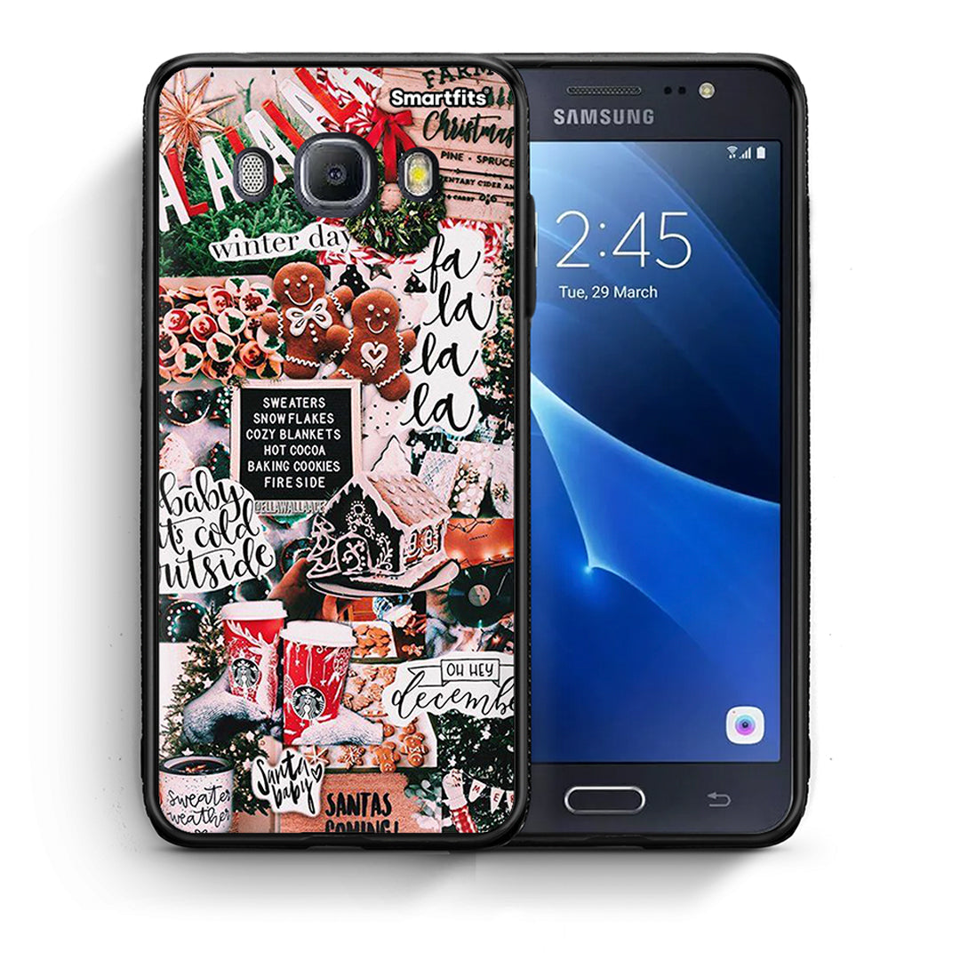 Θήκη Samsung J7 2016 Xmas Habbits από τη Smartfits με σχέδιο στο πίσω μέρος και μαύρο περίβλημα | Samsung J7 2016 Xmas Habbits case with colorful back and black bezels