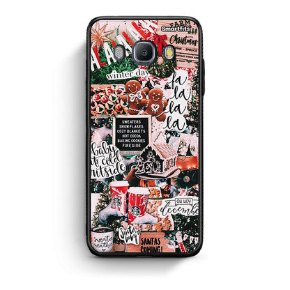 Samsung J7 2016 Xmas Habbits θήκη από τη Smartfits με σχέδιο στο πίσω μέρος και μαύρο περίβλημα | Smartphone case with colorful back and black bezels by Smartfits