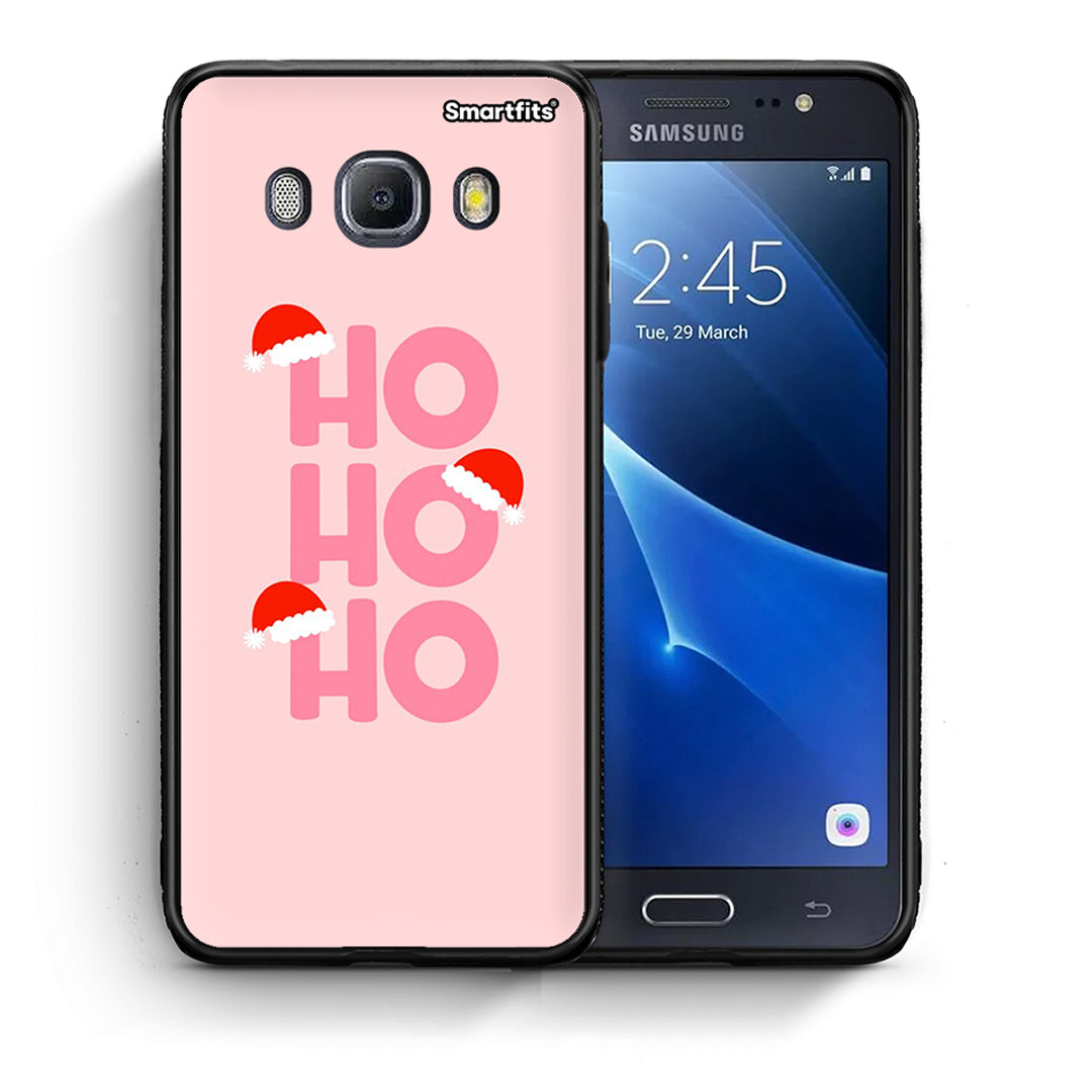 Θήκη Samsung J7 2016 Xmas Ho Ho Ho από τη Smartfits με σχέδιο στο πίσω μέρος και μαύρο περίβλημα | Samsung J7 2016 Xmas Ho Ho Ho case with colorful back and black bezels