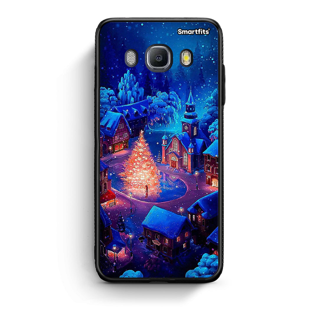 Samsung J7 2016 Xmas Village θήκη από τη Smartfits με σχέδιο στο πίσω μέρος και μαύρο περίβλημα | Smartphone case with colorful back and black bezels by Smartfits