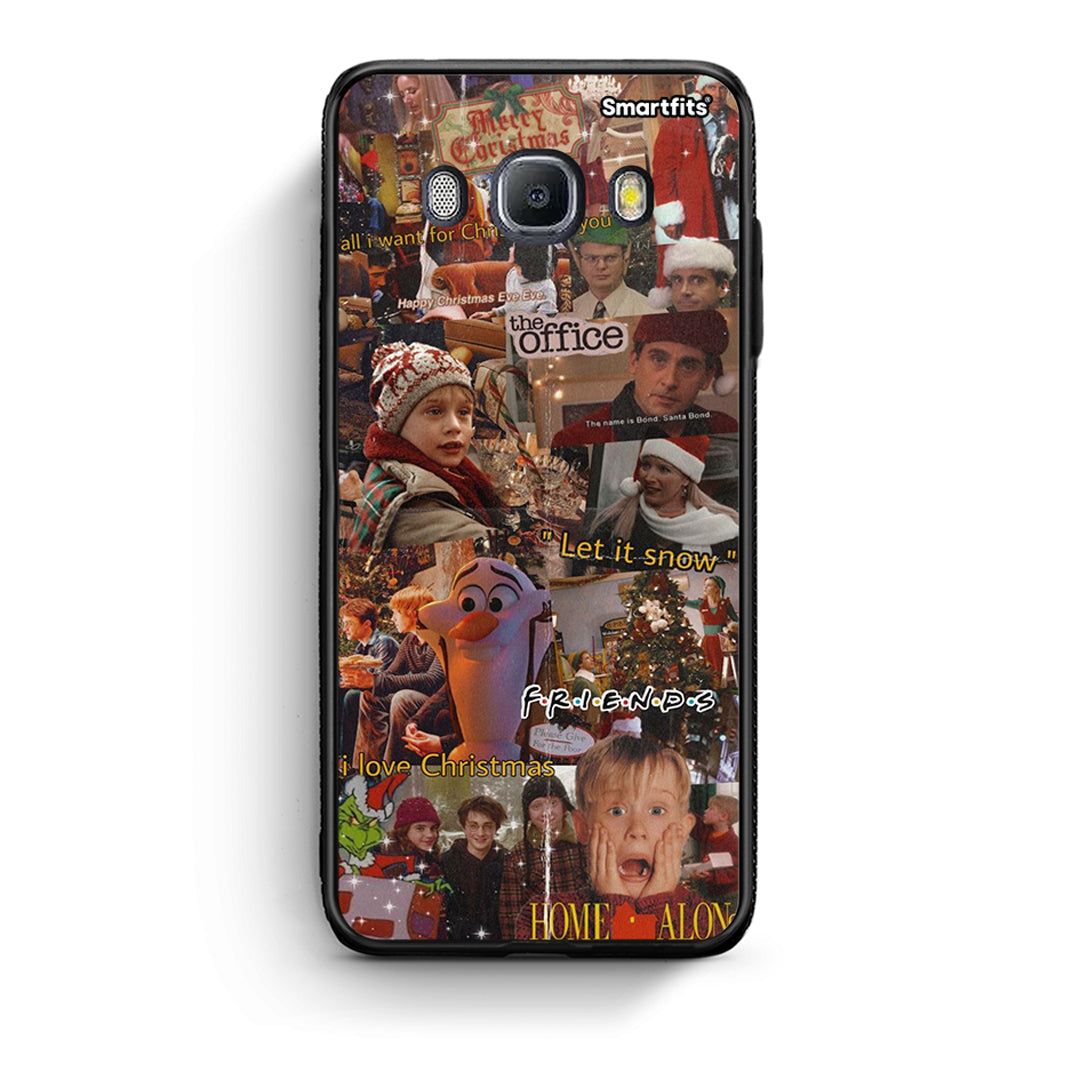 Samsung J7 2016 Xmas Wishes θήκη από τη Smartfits με σχέδιο στο πίσω μέρος και μαύρο περίβλημα | Smartphone case with colorful back and black bezels by Smartfits