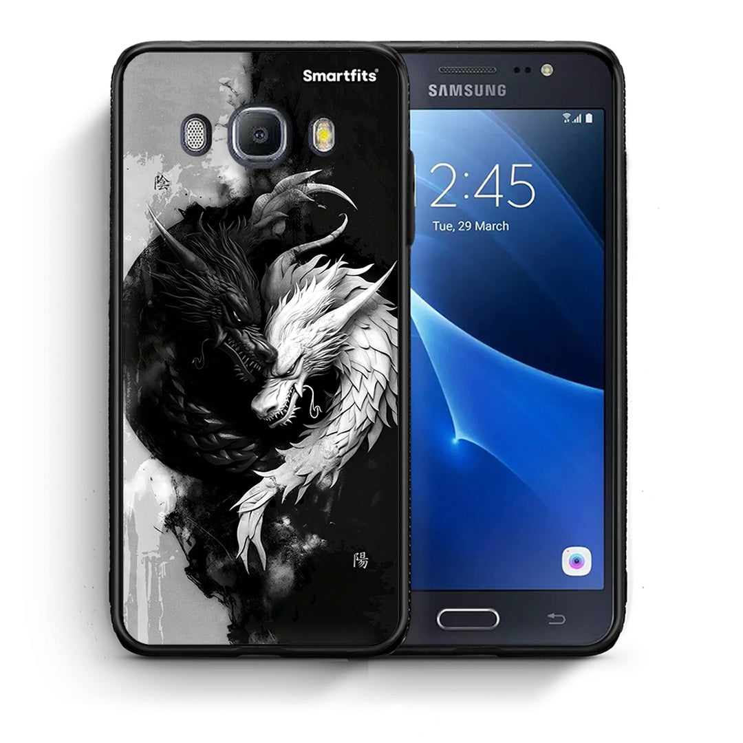 Θήκη Samsung J7 2016 Yin Yang από τη Smartfits με σχέδιο στο πίσω μέρος και μαύρο περίβλημα | Samsung J7 2016 Yin Yang case with colorful back and black bezels