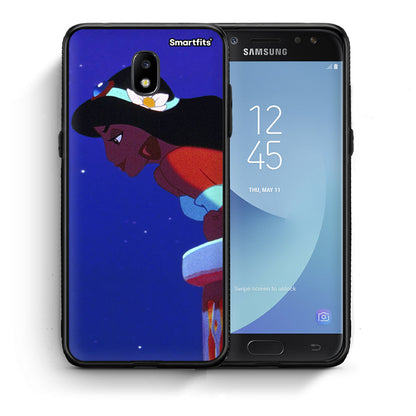 Θήκη Samsung J7 2017 Alladin And Jasmine Love 2 από τη Smartfits με σχέδιο στο πίσω μέρος και μαύρο περίβλημα | Samsung J7 2017 Alladin And Jasmine Love 2 case with colorful back and black bezels