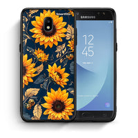 Thumbnail for Θήκη Samsung J7 2017 Autumn Sunflowers από τη Smartfits με σχέδιο στο πίσω μέρος και μαύρο περίβλημα | Samsung J7 2017 Autumn Sunflowers case with colorful back and black bezels