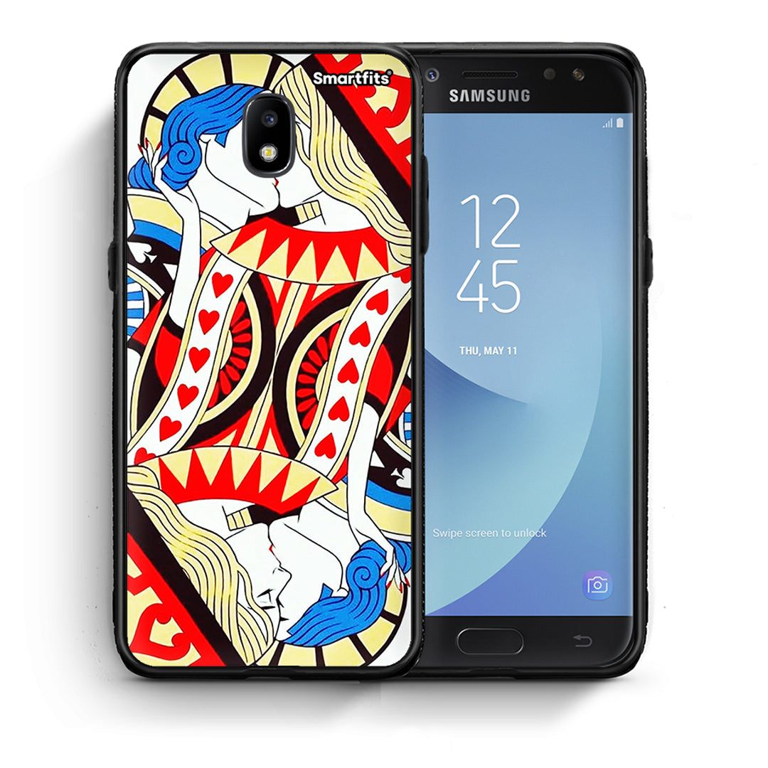 Θήκη Samsung J7 2017 Card Love από τη Smartfits με σχέδιο στο πίσω μέρος και μαύρο περίβλημα | Samsung J7 2017 Card Love case with colorful back and black bezels