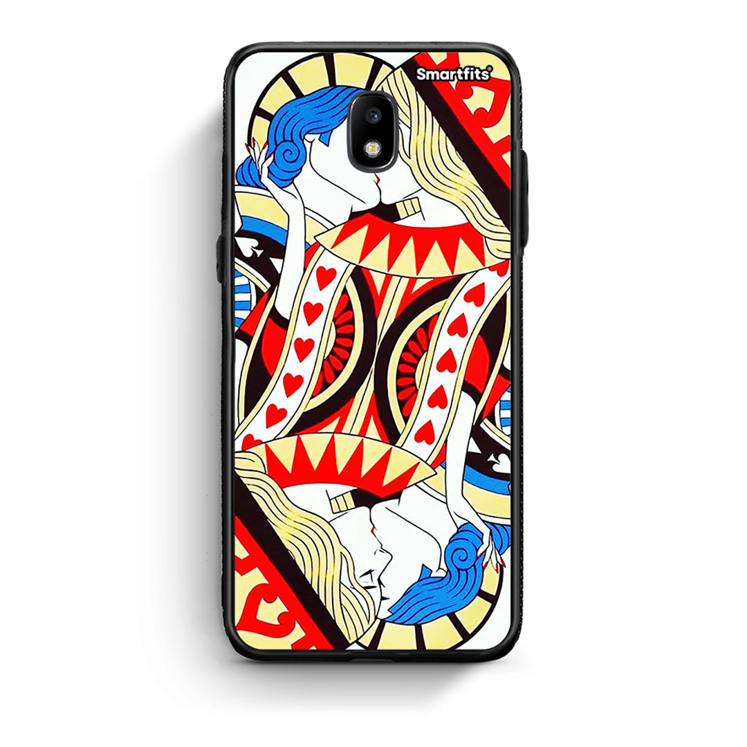Samsung J7 2017 Card Love θήκη από τη Smartfits με σχέδιο στο πίσω μέρος και μαύρο περίβλημα | Smartphone case with colorful back and black bezels by Smartfits