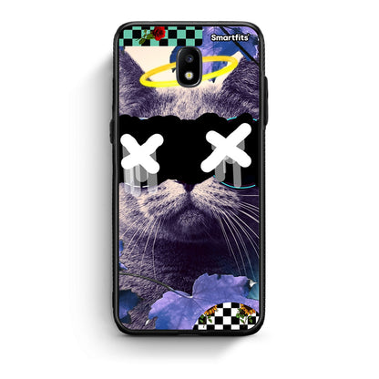 Samsung J7 2017 Cat Collage θήκη από τη Smartfits με σχέδιο στο πίσω μέρος και μαύρο περίβλημα | Smartphone case with colorful back and black bezels by Smartfits
