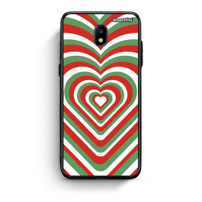 Samsung J7 2017 Christmas Hearts θήκη από τη Smartfits με σχέδιο στο πίσω μέρος και μαύρο περίβλημα | Smartphone case with colorful back and black bezels by Smartfits