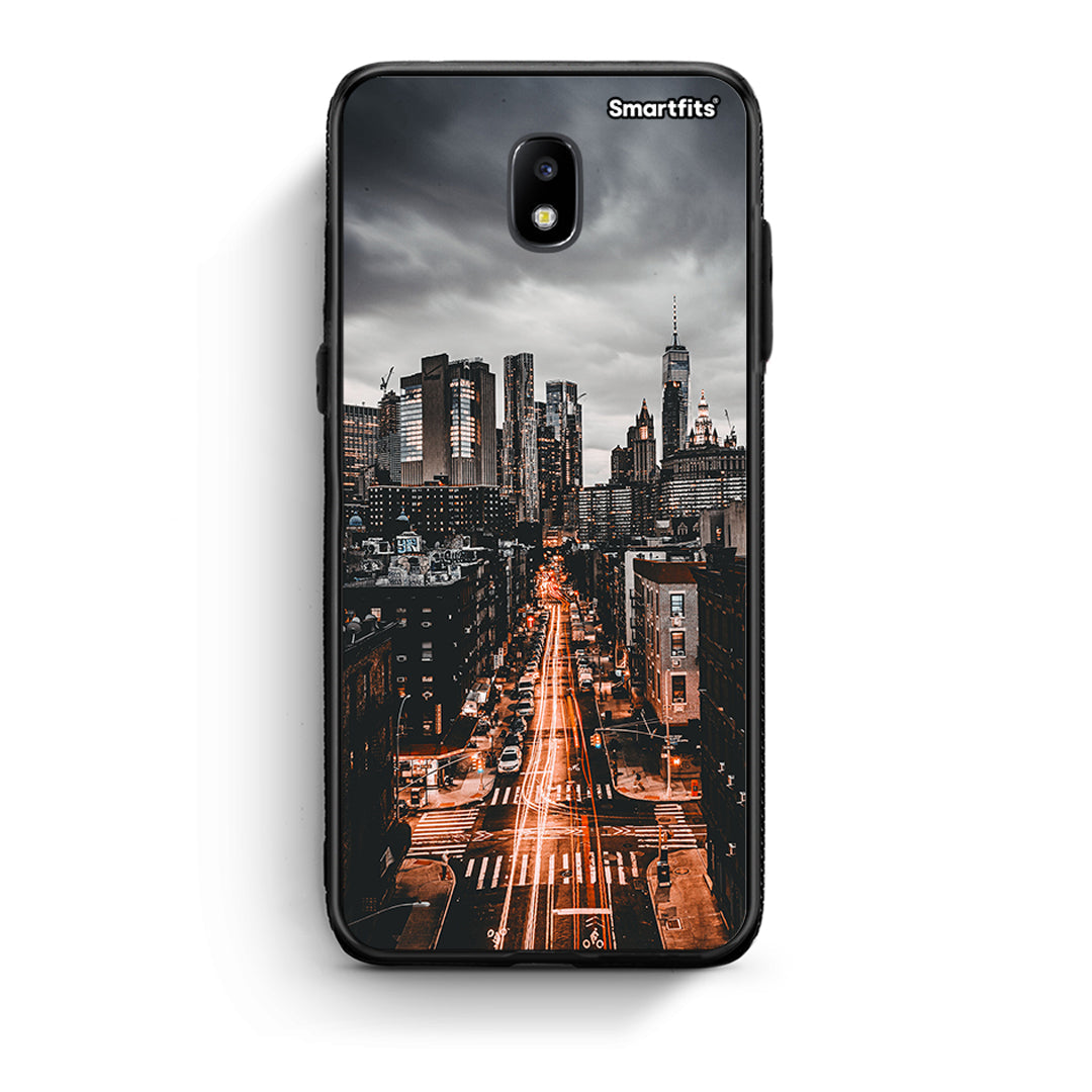 Samsung J5 2017 City Lights θήκη από τη Smartfits με σχέδιο στο πίσω μέρος και μαύρο περίβλημα | Smartphone case with colorful back and black bezels by Smartfits