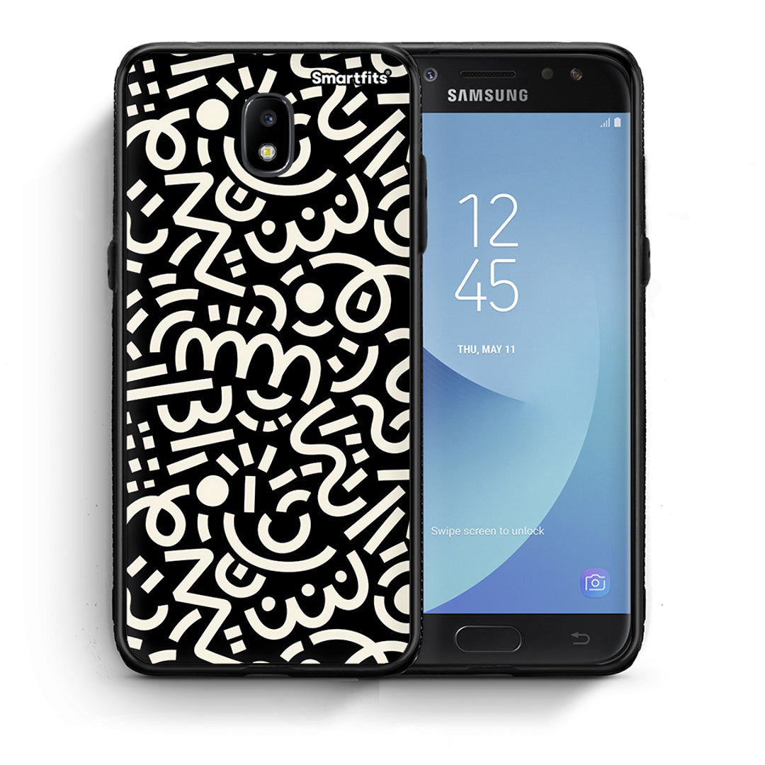 Θήκη Samsung J7 2017 Doodle Art από τη Smartfits με σχέδιο στο πίσω μέρος και μαύρο περίβλημα | Samsung J7 2017 Doodle Art case with colorful back and black bezels