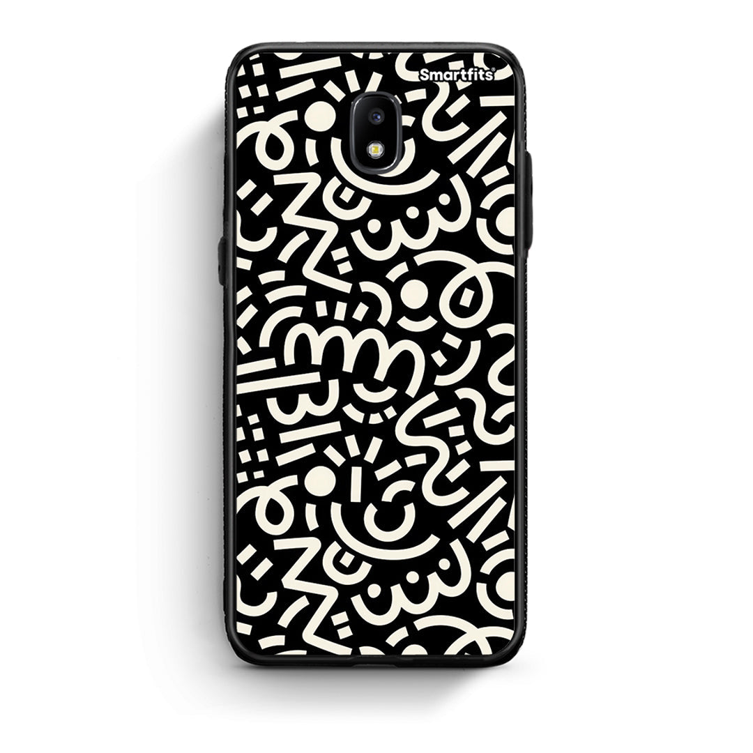 Samsung J7 2017 Doodle Art θήκη από τη Smartfits με σχέδιο στο πίσω μέρος και μαύρο περίβλημα | Smartphone case with colorful back and black bezels by Smartfits