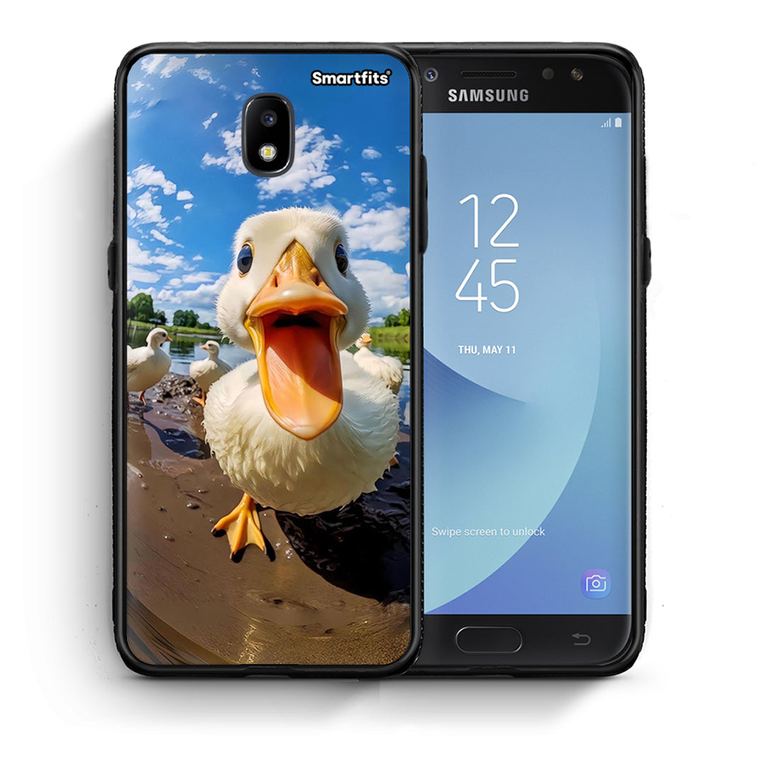 Θήκη Samsung J7 2017 Duck Face από τη Smartfits με σχέδιο στο πίσω μέρος και μαύρο περίβλημα | Samsung J7 2017 Duck Face case with colorful back and black bezels