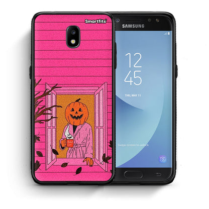 Θήκη Samsung J5 2017 Halloween Pumpkin Lady από τη Smartfits με σχέδιο στο πίσω μέρος και μαύρο περίβλημα | Samsung J5 2017 Halloween Pumpkin Lady case with colorful back and black bezels