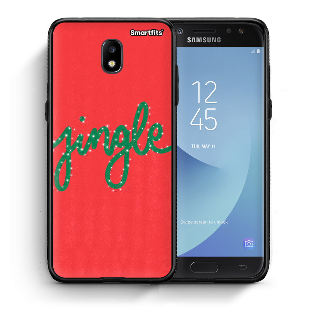 Θήκη Samsung J7 2017 Jingle Xmas από τη Smartfits με σχέδιο στο πίσω μέρος και μαύρο περίβλημα | Samsung J7 2017 Jingle Xmas case with colorful back and black bezels