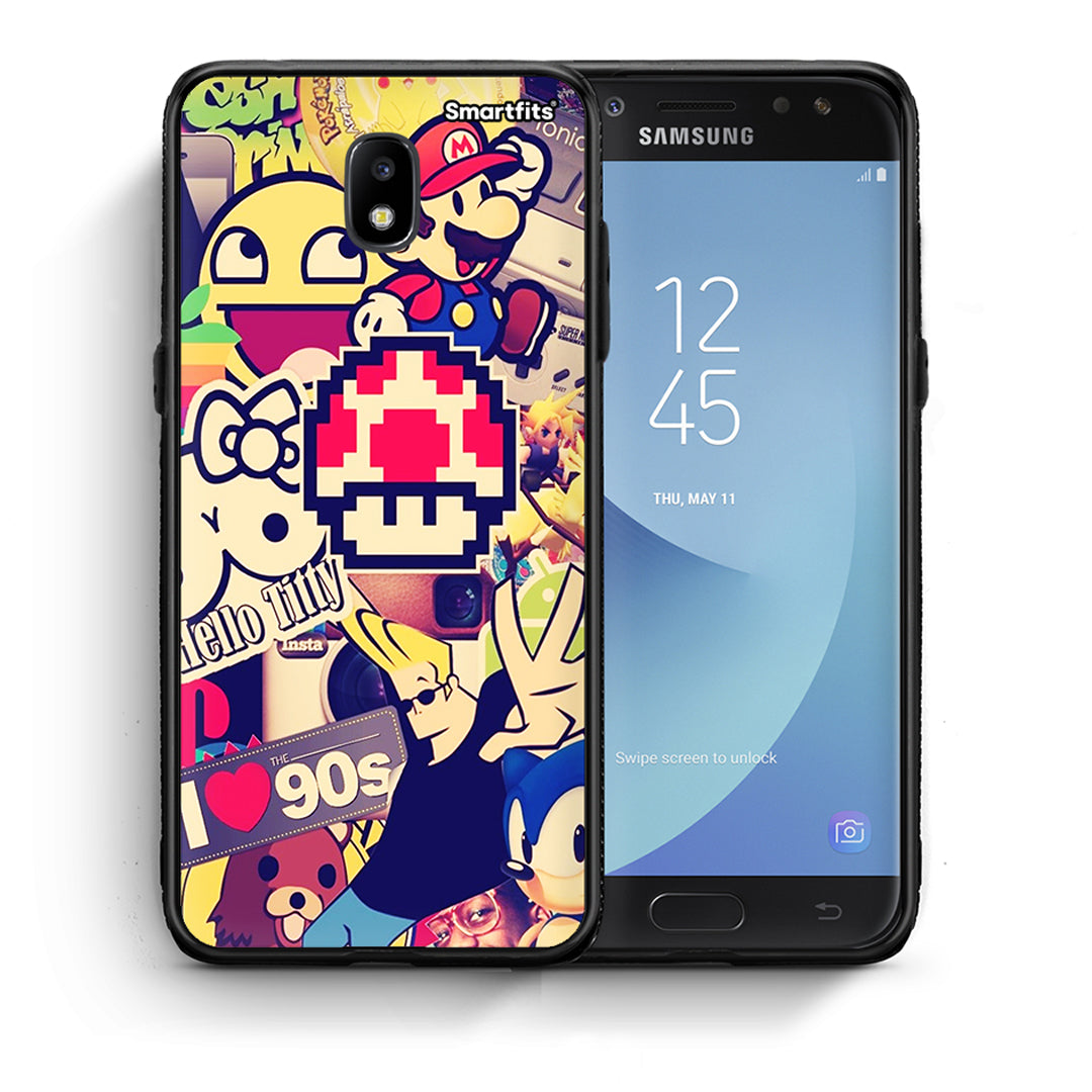 Θήκη Samsung J5 2017 Love The 90s από τη Smartfits με σχέδιο στο πίσω μέρος και μαύρο περίβλημα | Samsung J5 2017 Love The 90s case with colorful back and black bezels