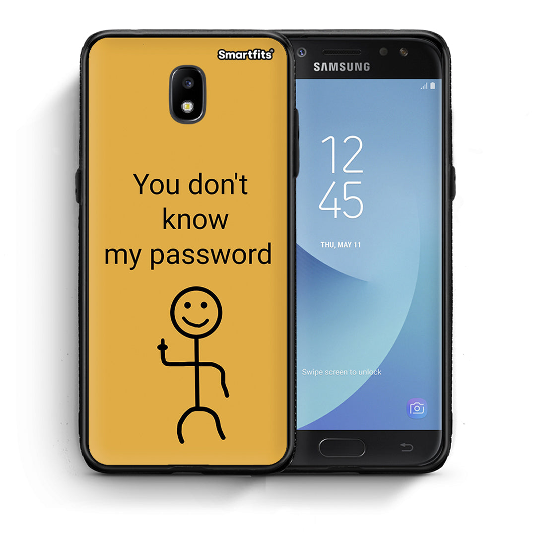 Θήκη Samsung J7 2017 My Password από τη Smartfits με σχέδιο στο πίσω μέρος και μαύρο περίβλημα | Samsung J7 2017 My Password case with colorful back and black bezels