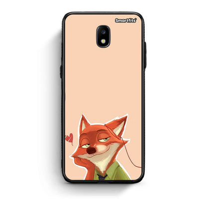 Samsung J7 2017 Nick Wilde And Judy Hopps Love 1 θήκη από τη Smartfits με σχέδιο στο πίσω μέρος και μαύρο περίβλημα | Smartphone case with colorful back and black bezels by Smartfits