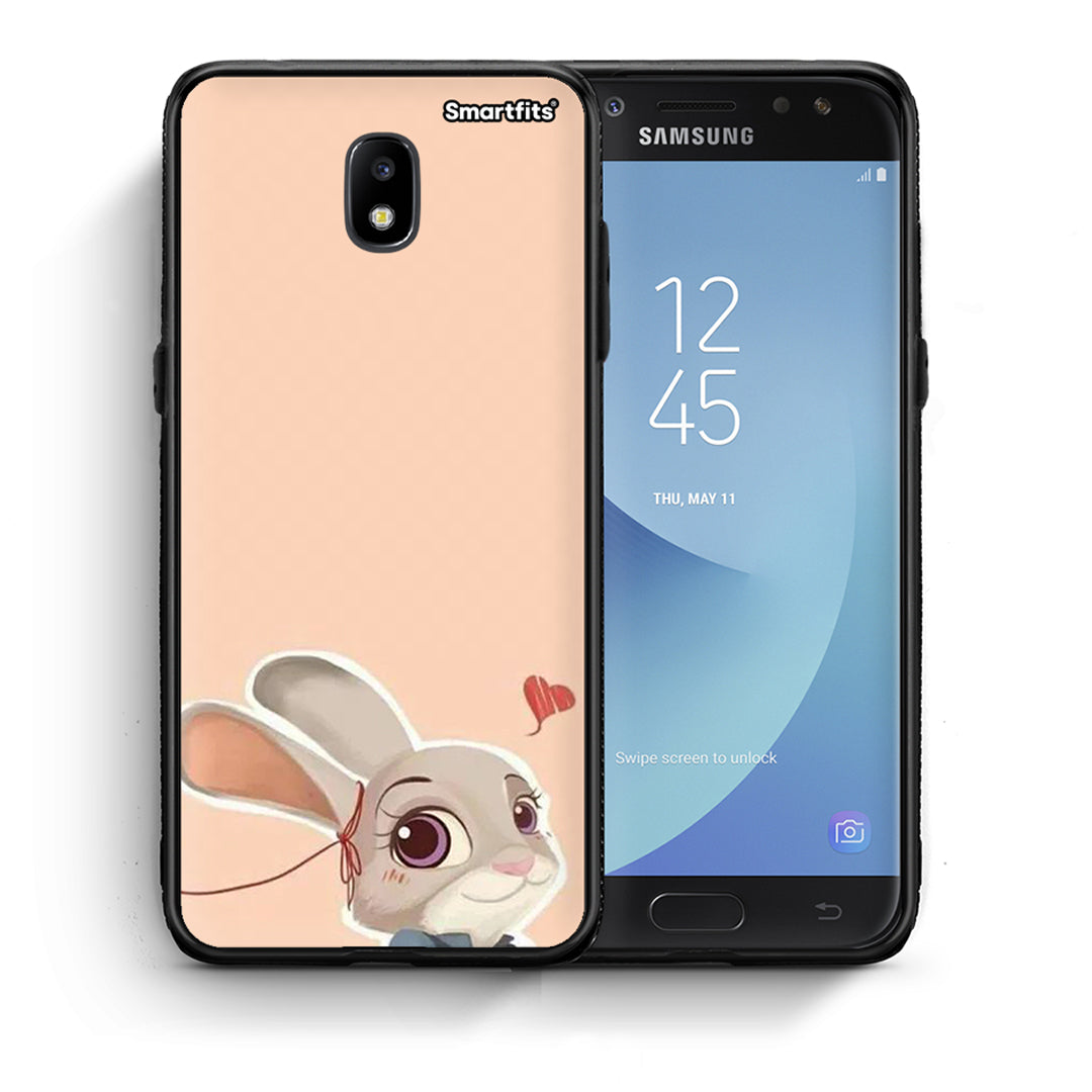 Θήκη Samsung J7 2017 Nick Wilde And Judy Hopps Love 2 από τη Smartfits με σχέδιο στο πίσω μέρος και μαύρο περίβλημα | Samsung J7 2017 Nick Wilde And Judy Hopps Love 2 case with colorful back and black bezels