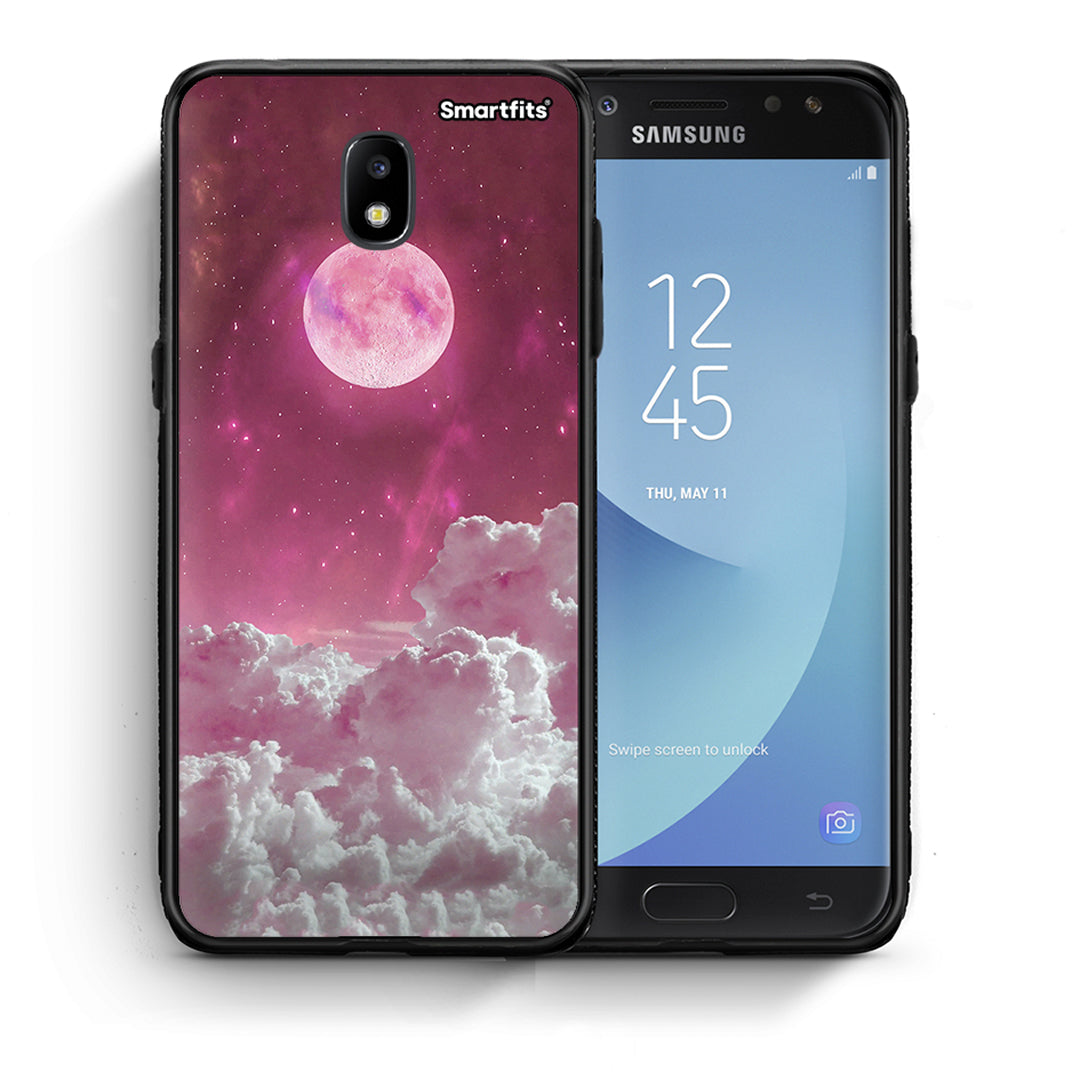Θήκη Samsung J5 2017 Pink Moon από τη Smartfits με σχέδιο στο πίσω μέρος και μαύρο περίβλημα | Samsung J5 2017 Pink Moon case with colorful back and black bezels
