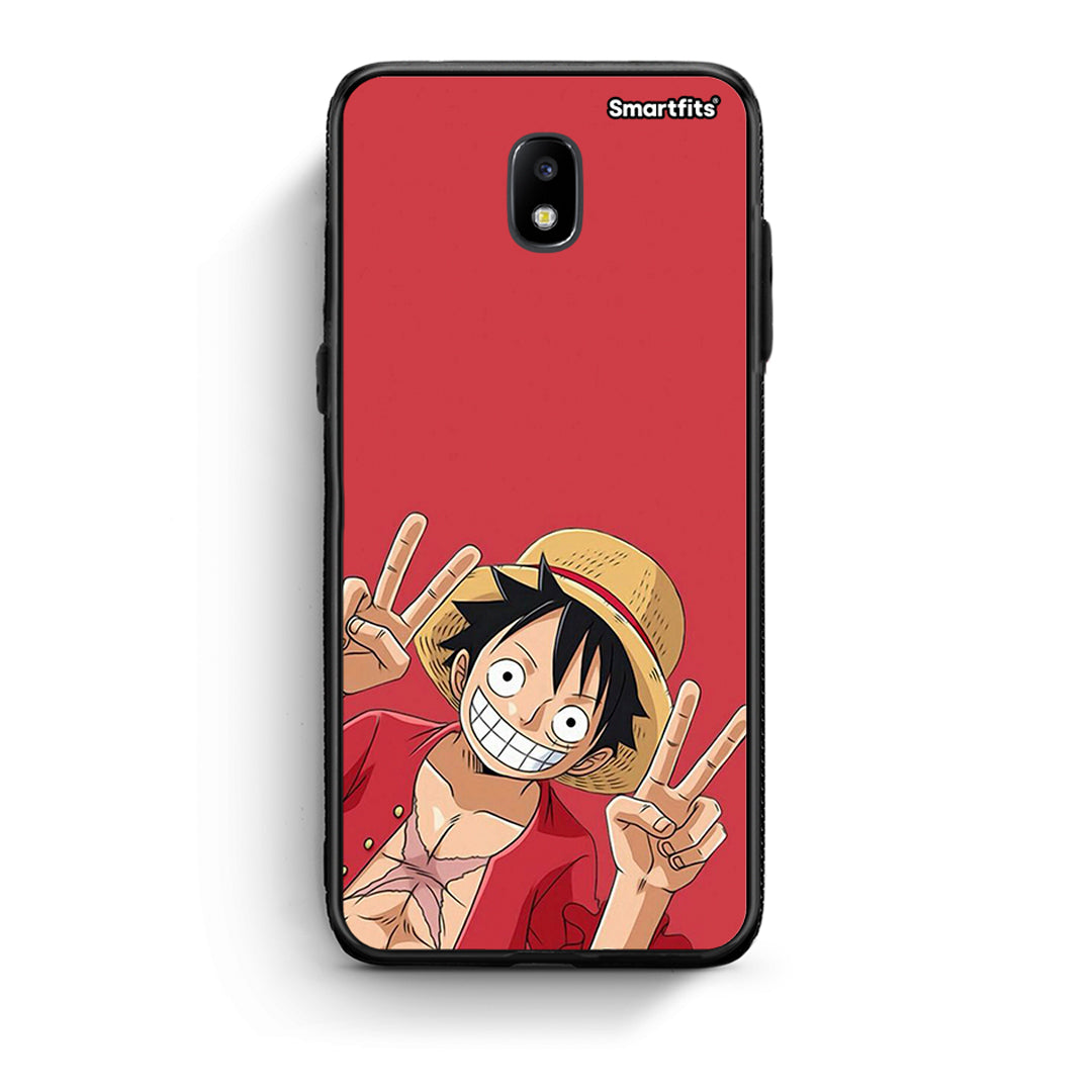 Samsung J5 2017 Pirate Luffy θήκη από τη Smartfits με σχέδιο στο πίσω μέρος και μαύρο περίβλημα | Smartphone case with colorful back and black bezels by Smartfits