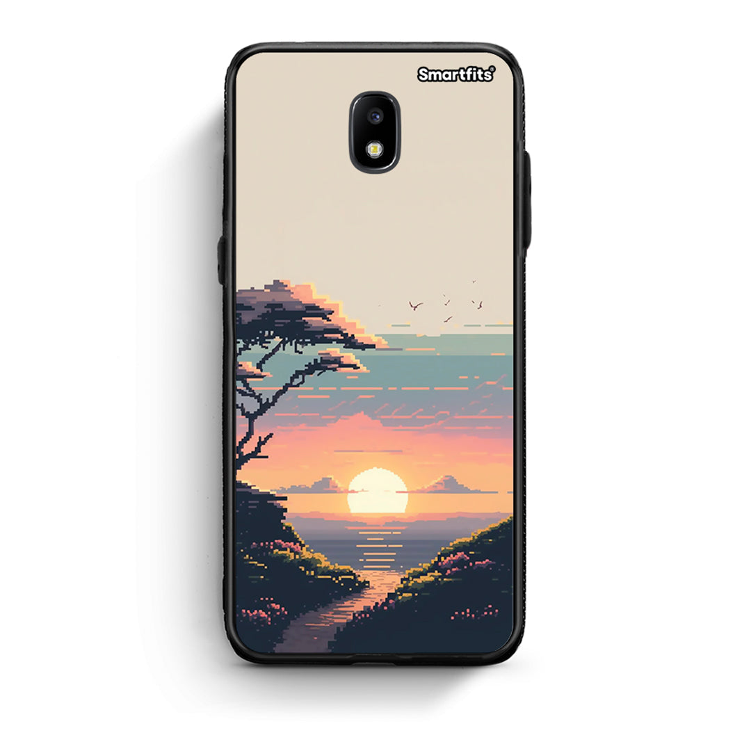 Samsung J5 2017 Pixel Sunset θήκη από τη Smartfits με σχέδιο στο πίσω μέρος και μαύρο περίβλημα | Smartphone case with colorful back and black bezels by Smartfits