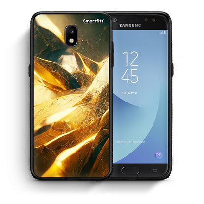 Θήκη Samsung J7 2017 Real Gold από τη Smartfits με σχέδιο στο πίσω μέρος και μαύρο περίβλημα | Samsung J7 2017 Real Gold case with colorful back and black bezels