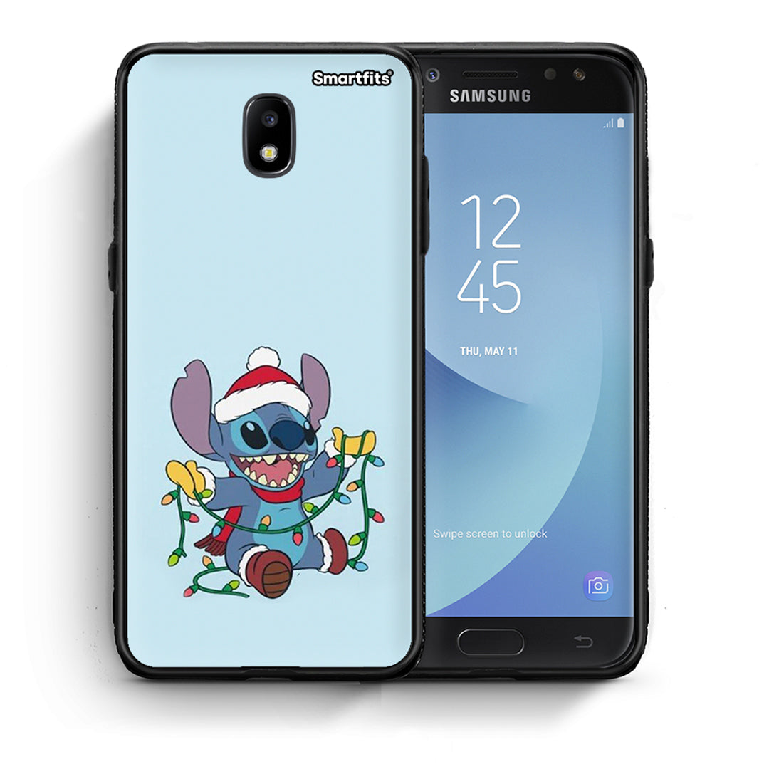 Θήκη Samsung J7 2017 Santa Stich από τη Smartfits με σχέδιο στο πίσω μέρος και μαύρο περίβλημα | Samsung J7 2017 Santa Stich case with colorful back and black bezels