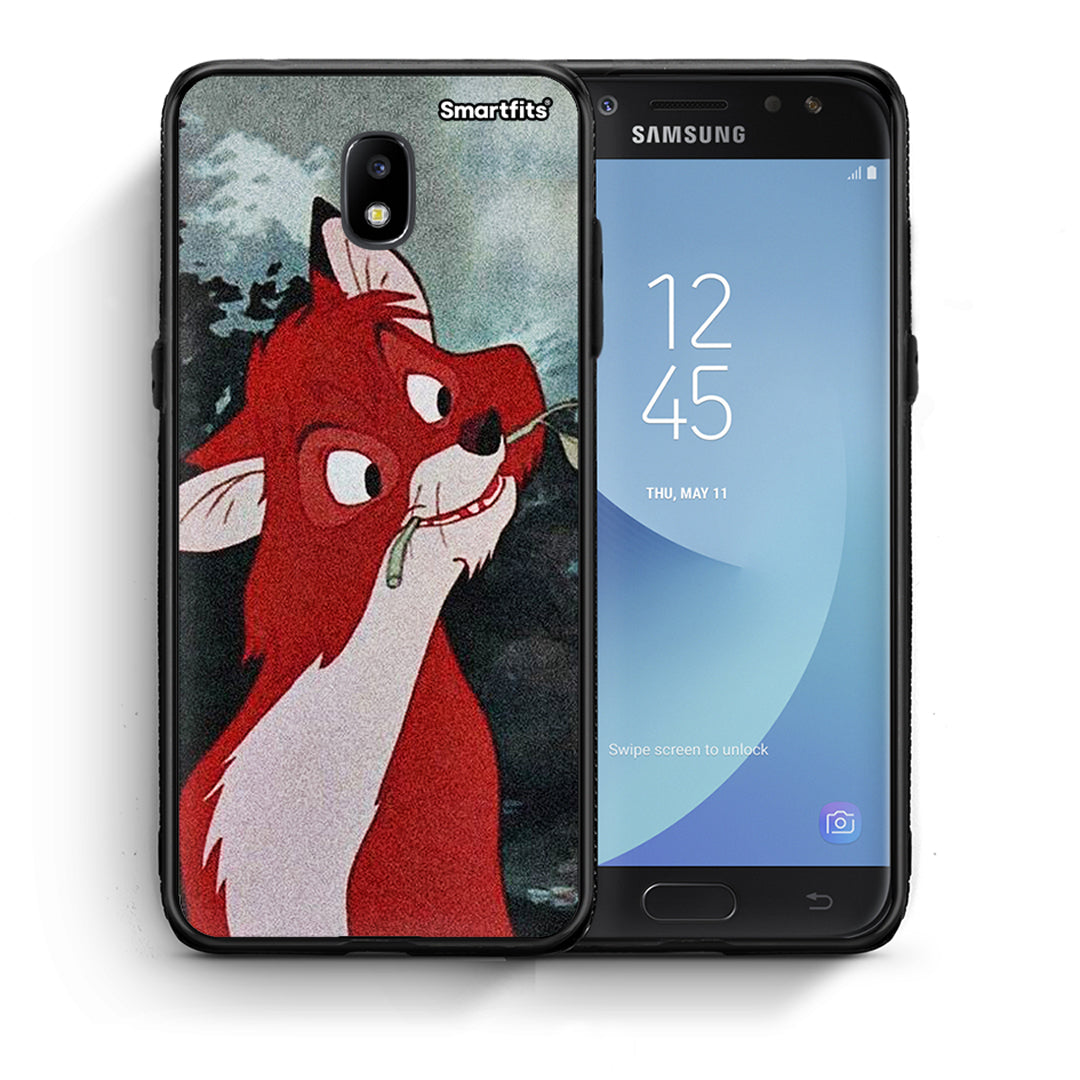 Θήκη Samsung J7 2017 Tod And Vixey Love 1 από τη Smartfits με σχέδιο στο πίσω μέρος και μαύρο περίβλημα | Samsung J7 2017 Tod And Vixey Love 1 case with colorful back and black bezels