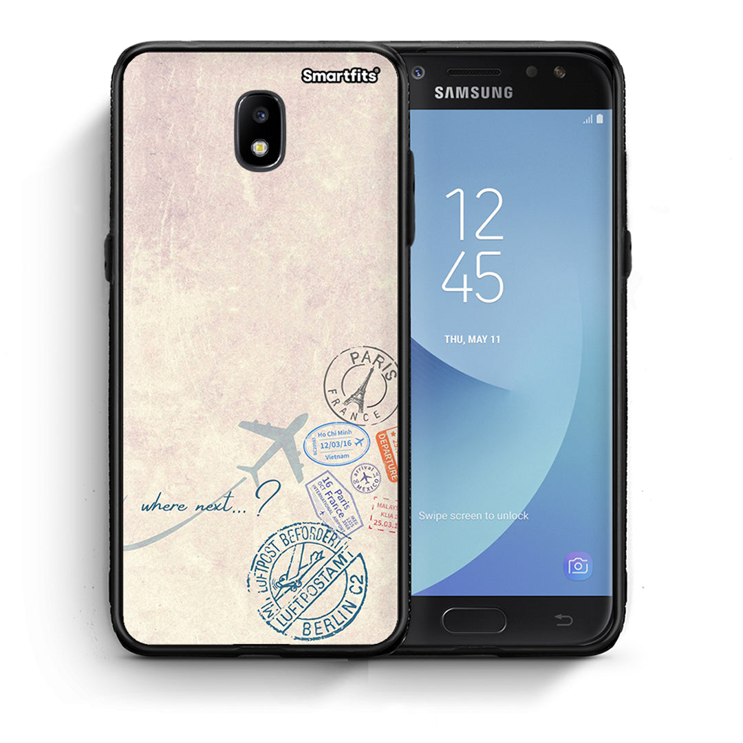 Θήκη Samsung J5 2017 Where Next από τη Smartfits με σχέδιο στο πίσω μέρος και μαύρο περίβλημα | Samsung J5 2017 Where Next case with colorful back and black bezels
