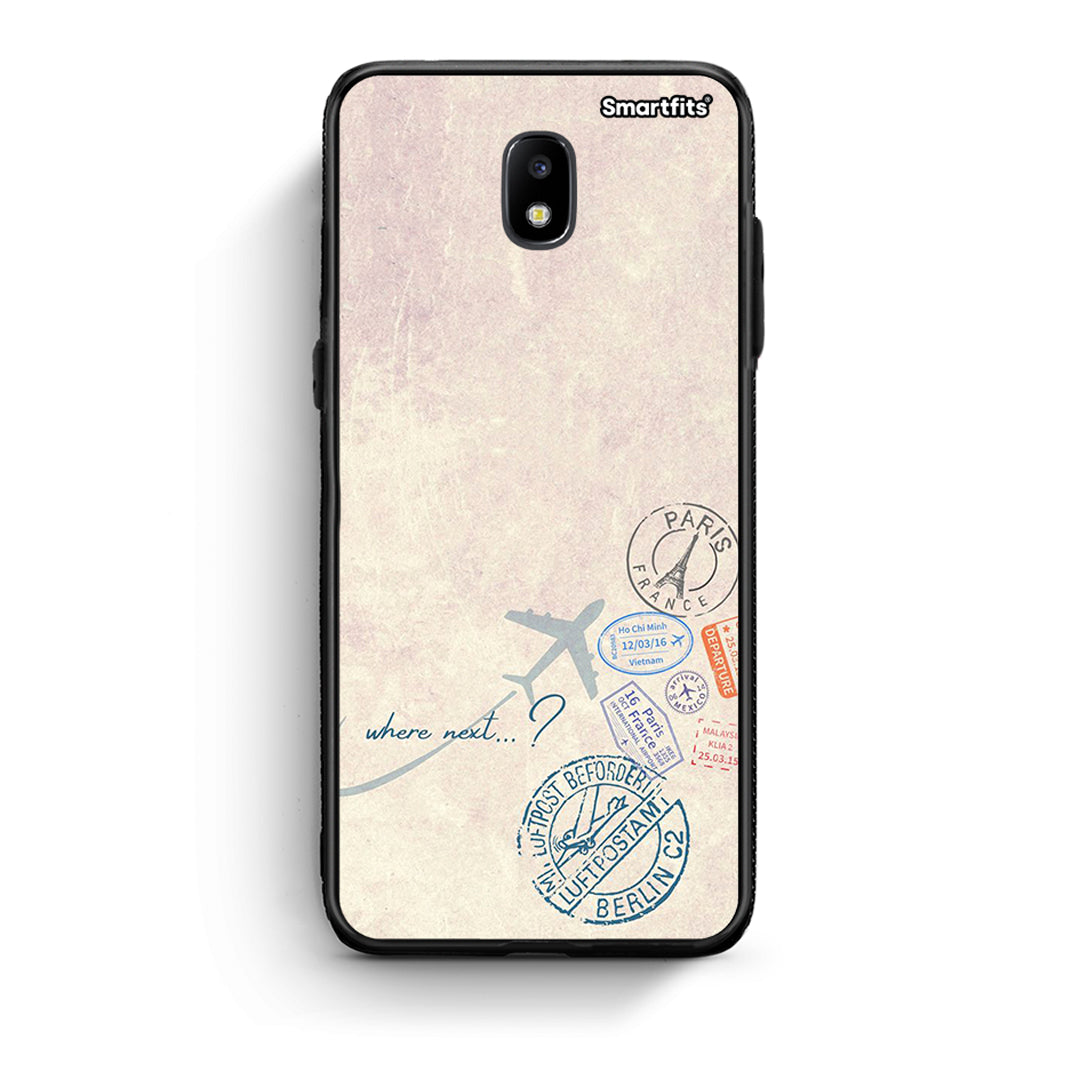 Samsung J7 2017 Where Next θήκη από τη Smartfits με σχέδιο στο πίσω μέρος και μαύρο περίβλημα | Smartphone case with colorful back and black bezels by Smartfits