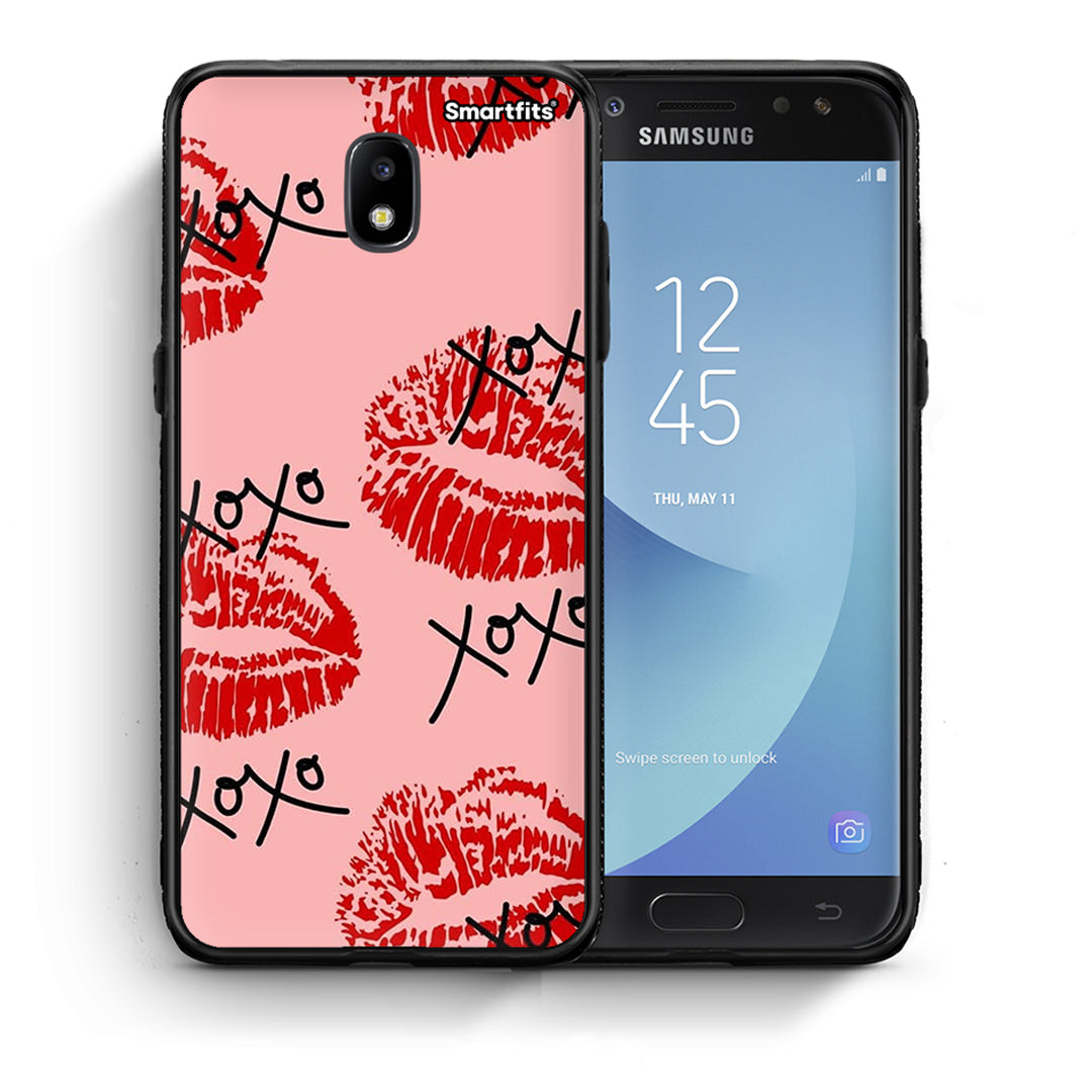 Θήκη Samsung J5 2017 XOXO Lips από τη Smartfits με σχέδιο στο πίσω μέρος και μαύρο περίβλημα | Samsung J5 2017 XOXO Lips case with colorful back and black bezels