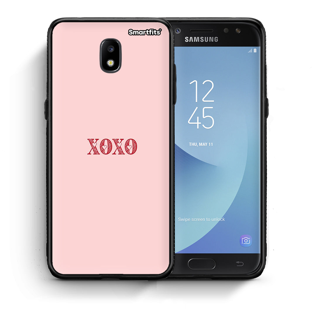 Θήκη Samsung J7 2017 XOXO Love από τη Smartfits με σχέδιο στο πίσω μέρος και μαύρο περίβλημα | Samsung J7 2017 XOXO Love case with colorful back and black bezels