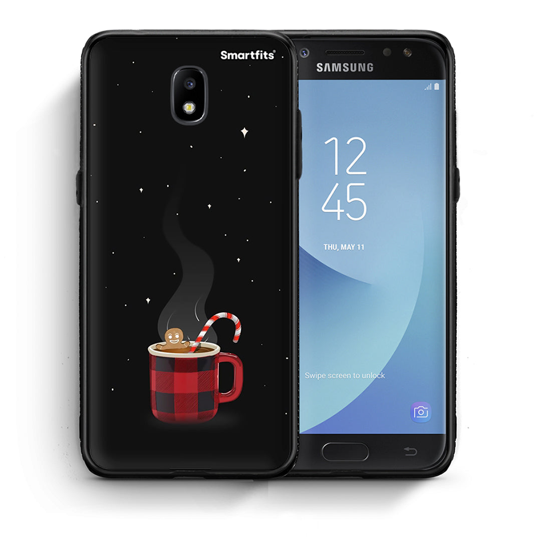 Θήκη Samsung J7 2017 Xmas Bathing από τη Smartfits με σχέδιο στο πίσω μέρος και μαύρο περίβλημα | Samsung J7 2017 Xmas Bathing case with colorful back and black bezels