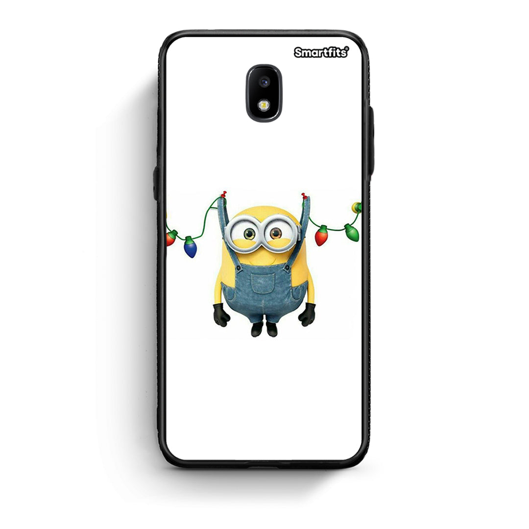 Samsung J7 2017 Xmas Minion Lights θήκη από τη Smartfits με σχέδιο στο πίσω μέρος και μαύρο περίβλημα | Smartphone case with colorful back and black bezels by Smartfits