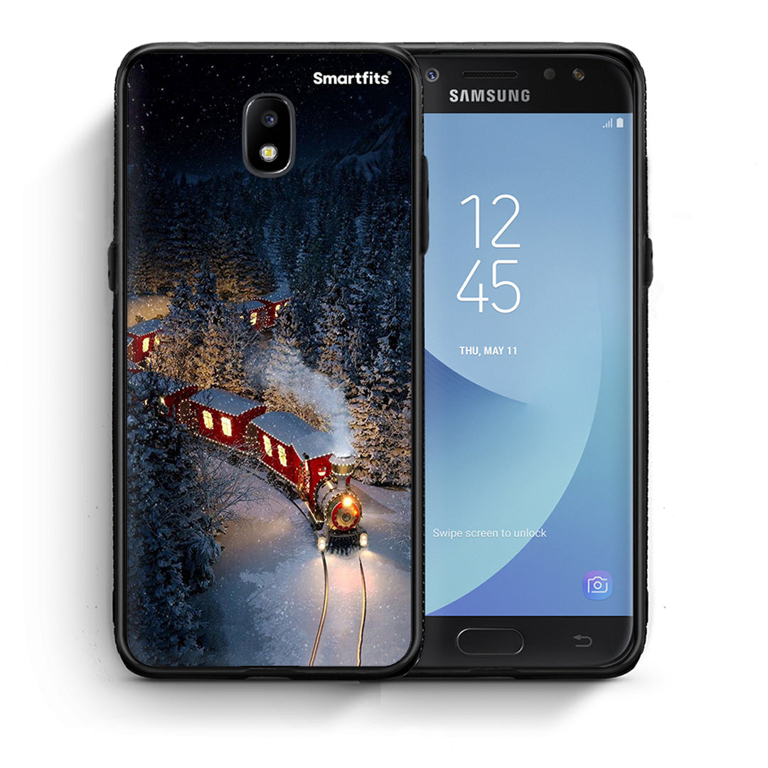 Θήκη Samsung J5 2017 Xmas Train από τη Smartfits με σχέδιο στο πίσω μέρος και μαύρο περίβλημα | Samsung J5 2017 Xmas Train case with colorful back and black bezels